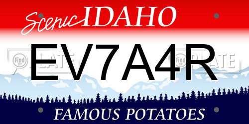 EV7A4R Idaho License Plate