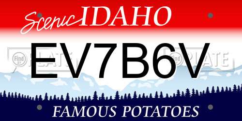 EV7B6V Idaho License Plate