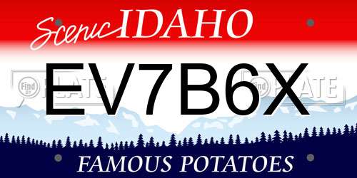 EV7B6X Idaho License Plate