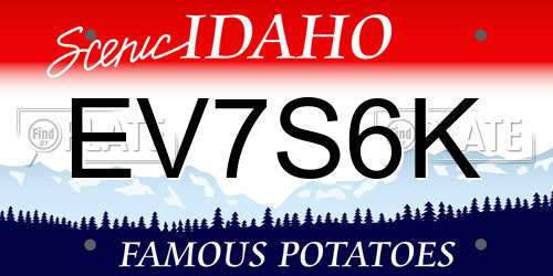 EV7S6K Idaho License Plate
