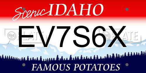 EV7S6X Idaho License Plate