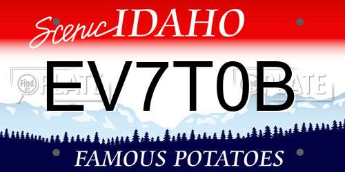 EV7T0B Idaho License Plate