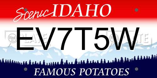 EV7T5W Idaho License Plate
