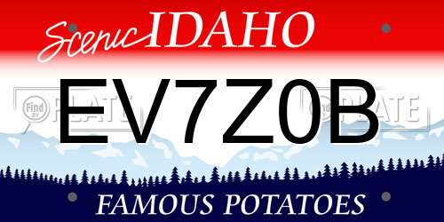 EV7Z0B Idaho License Plate