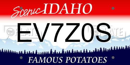 EV7Z0S Idaho License Plate