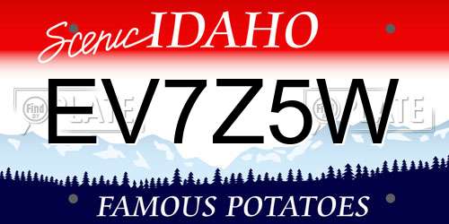 EV7Z5W Idaho License Plate
