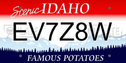 EV7Z8W Idaho License Plate