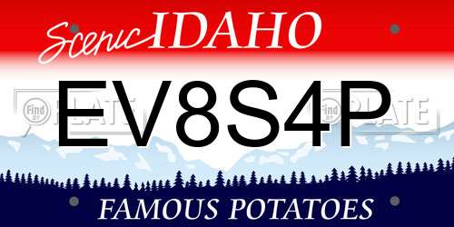 EV8S4P Idaho License Plate