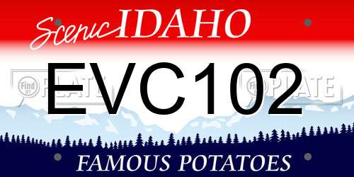 EVC102 Idaho License Plate