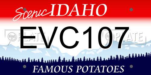 EVC107 Idaho License Plate