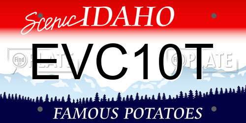 EVC10T Idaho License Plate