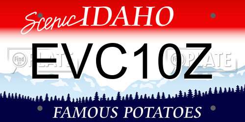 EVC10Z Idaho License Plate