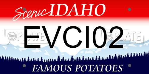 EVCI02 Idaho License Plate