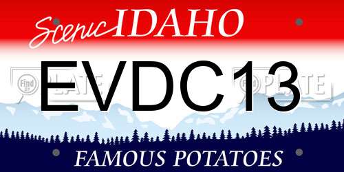 EVDC13 Idaho License Plate