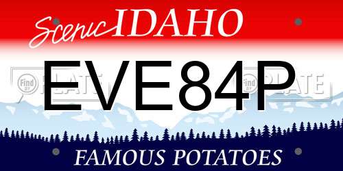 EVE84P Idaho License Plate