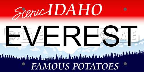 EVEREST Idaho License Plate