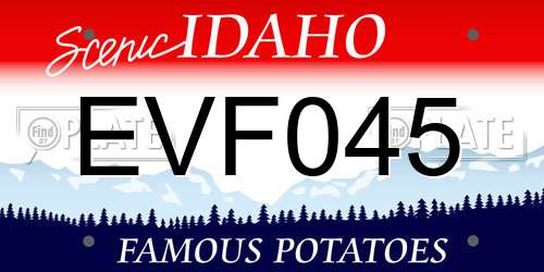 EVF045 Idaho License Plate