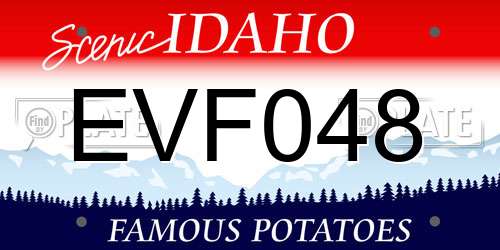 EVF048 Idaho License Plate