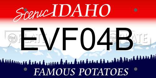 EVF04B Idaho License Plate