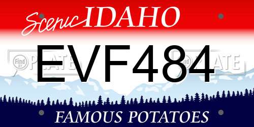 EVF484 Idaho License Plate