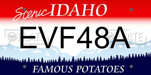 EVF48A Idaho License Plate
