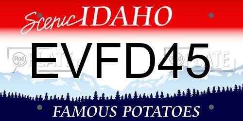 EVFD45 Idaho License Plate