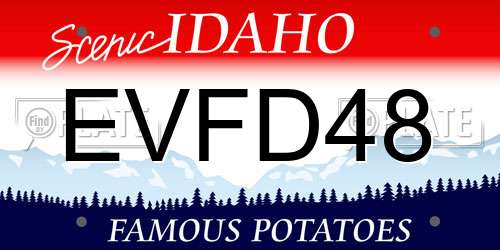 EVFD48 Idaho License Plate