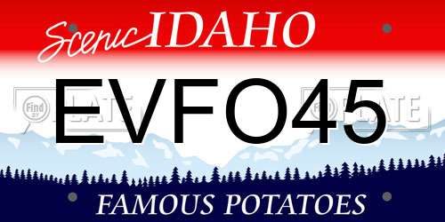 EVFO45 Idaho License Plate