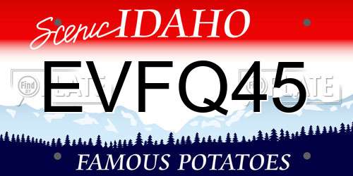 EVFQ45 Idaho License Plate