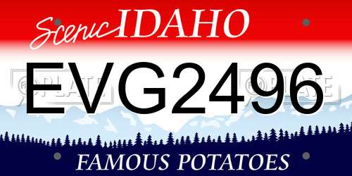 EVG2496 Idaho License Plate