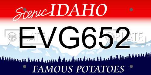 EVG652 Idaho License Plate