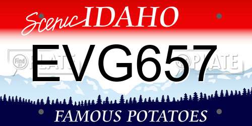 EVG657 Idaho License Plate