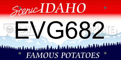 EVG682 Idaho License Plate