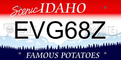 EVG68Z Idaho License Plate