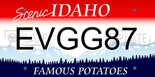 EVGG87 Idaho License Plate