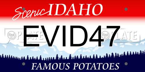 EVID47 Idaho License Plate