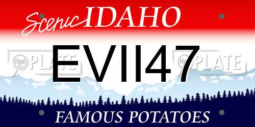 EVII47 Idaho License Plate