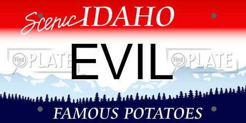 EVIL Idaho License Plate