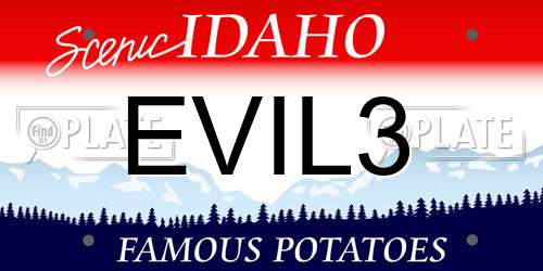EVIL3 Idaho License Plate