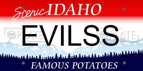 EVILSS Idaho License Plate