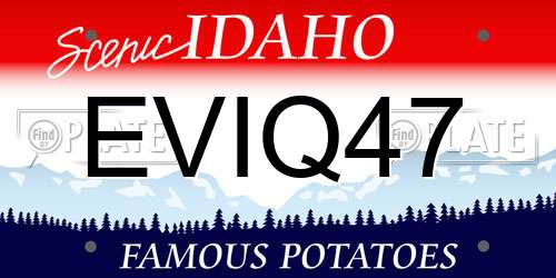 EVIQ47 Idaho License Plate