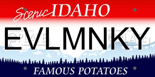 EVLMNKY Idaho License Plate