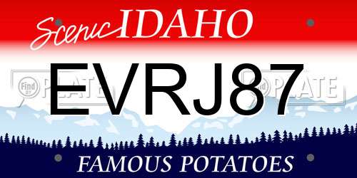 EVRJ87 Idaho License Plate