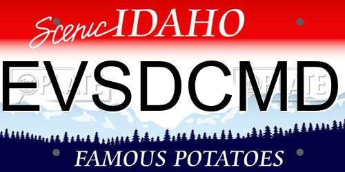 EVSDCMD Idaho License Plate