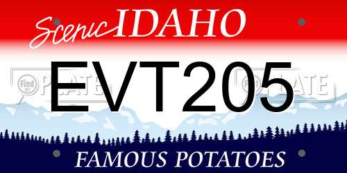 EVT205 Idaho License Plate