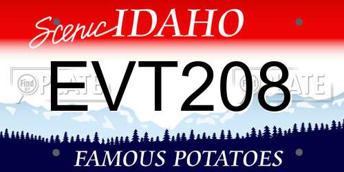 EVT208 Idaho License Plate