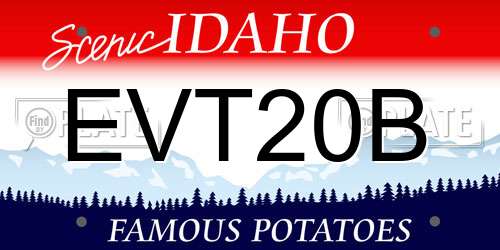 EVT20B Idaho License Plate