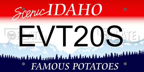 EVT20S Idaho License Plate