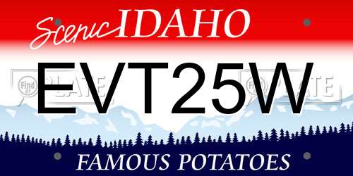 EVT25W Idaho License Plate