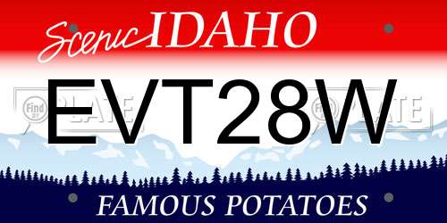 EVT28W Idaho License Plate